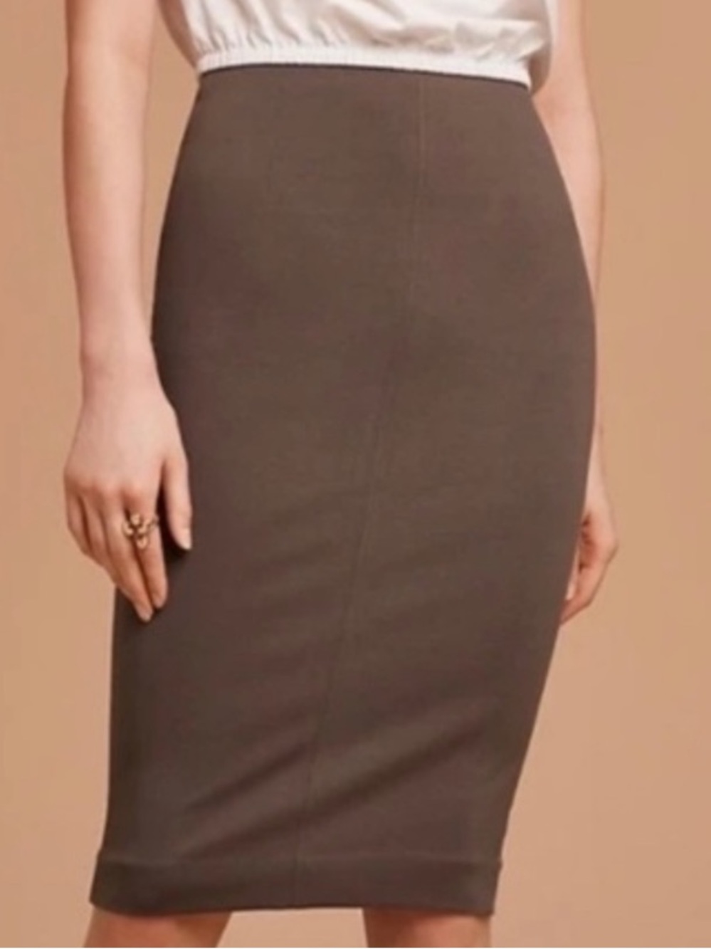 Wilfred Slim High-Rise Pencil Skirt in Brown